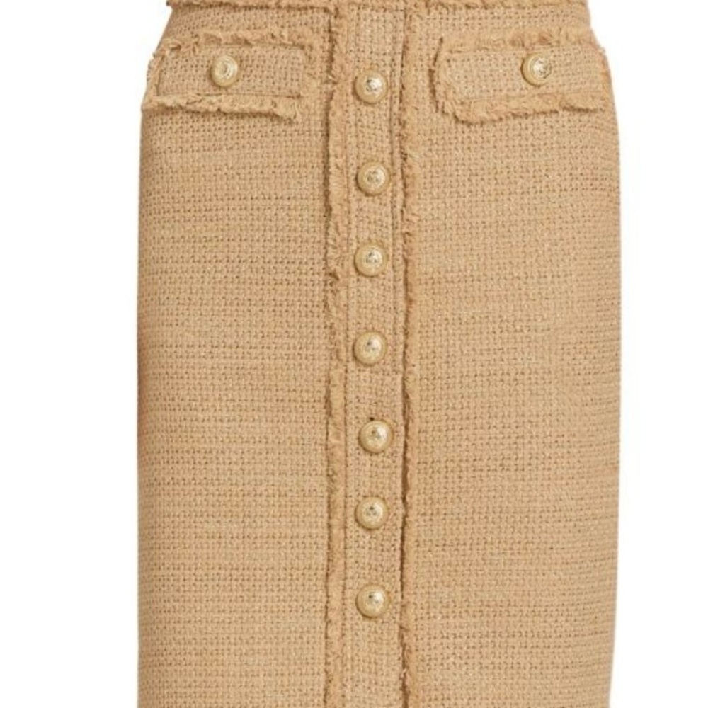 Generation Love Beige Tweed Pencil Skirt